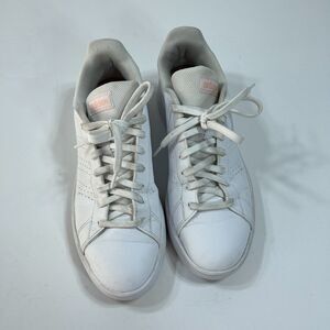 Adidas Women's Advantage Base White Glow Pink Tennis Shoes EE7510 Size 9.5